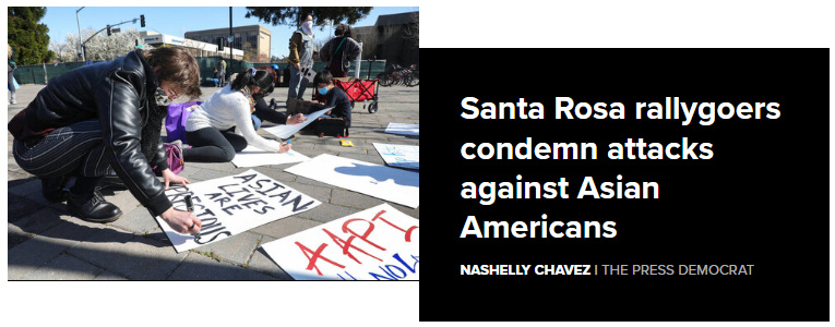 Santa Rosa rallygoers condemn attacks against Asian Americans
